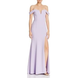 Avery Lavender Off-Shoulder Gown